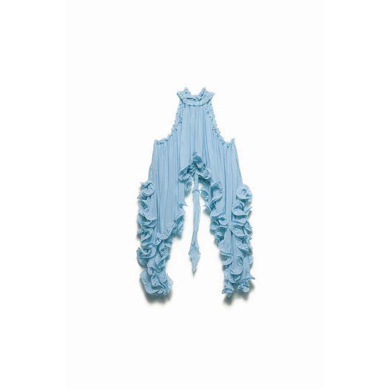 European and American Ruffle Sleeve Short Dress Set Casual Vacation Two-piece Set Casual Top and Skirt Set