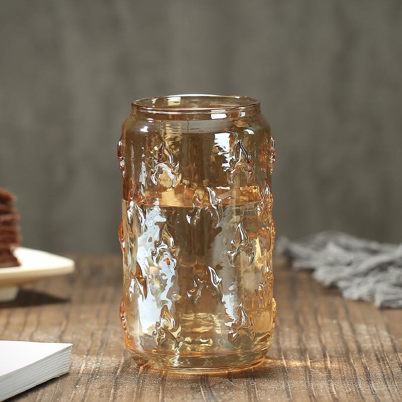 Glass straw cup Adult glass cup Coke cup Household water cup with straw Female student beverage cup Glass