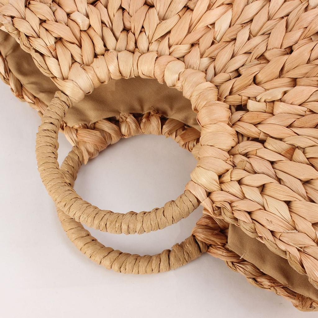 New Natural Corn Husk Hand-woven Bag, Seaside Vacation Mori Hand-held Vegetable Basket, Large Capacity Straw Bag, Large Size