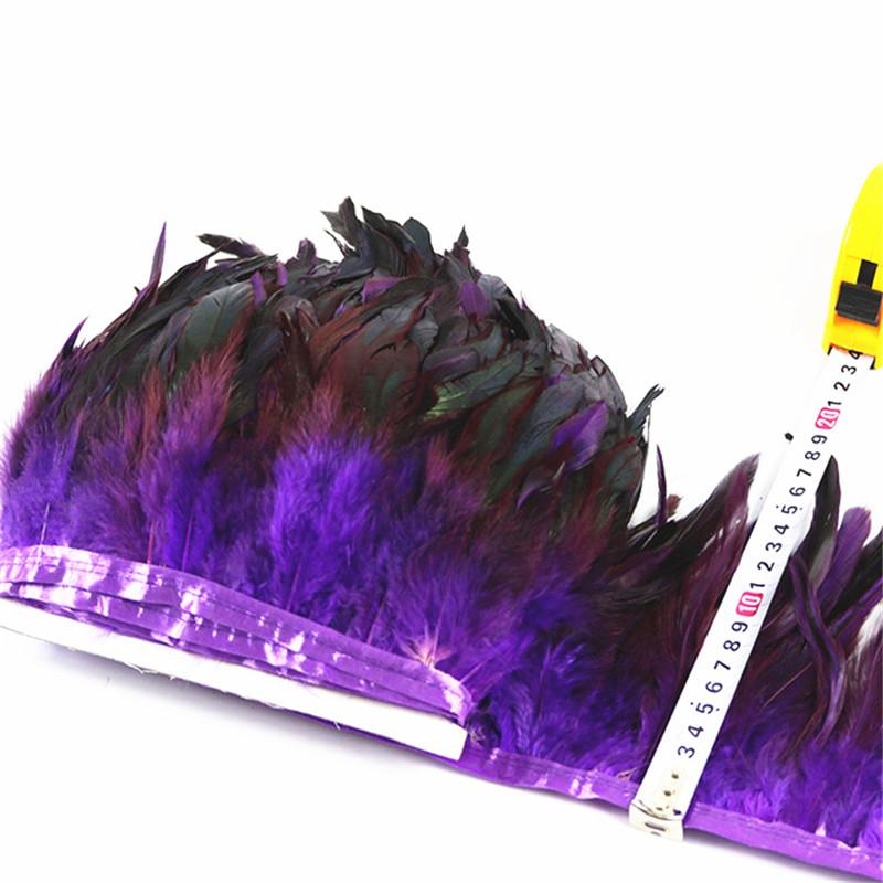 10Meters/Lot White Colored Rooster Feather Trim Ribbon Tape Skirt Fringe Pheasant Feathers For Crafts Diy Jewelry Clothes Plumas