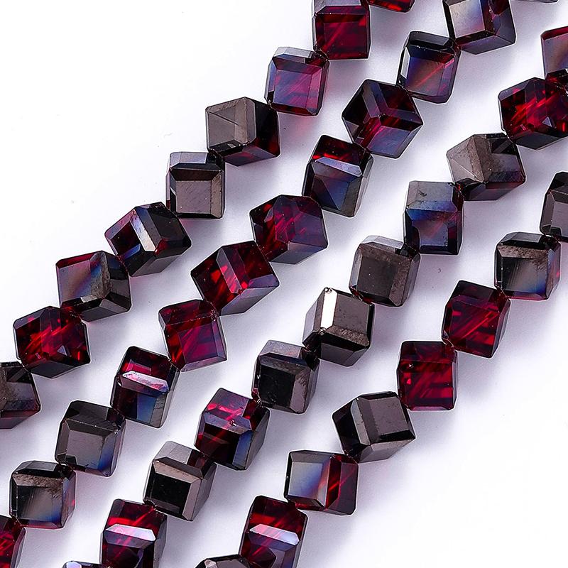 4-8mm Cube Crystal Glass Beads for Jewelry Making Faceted Square Crystal Glass Beads for Bracelet Earring Necklace DIY Craft
