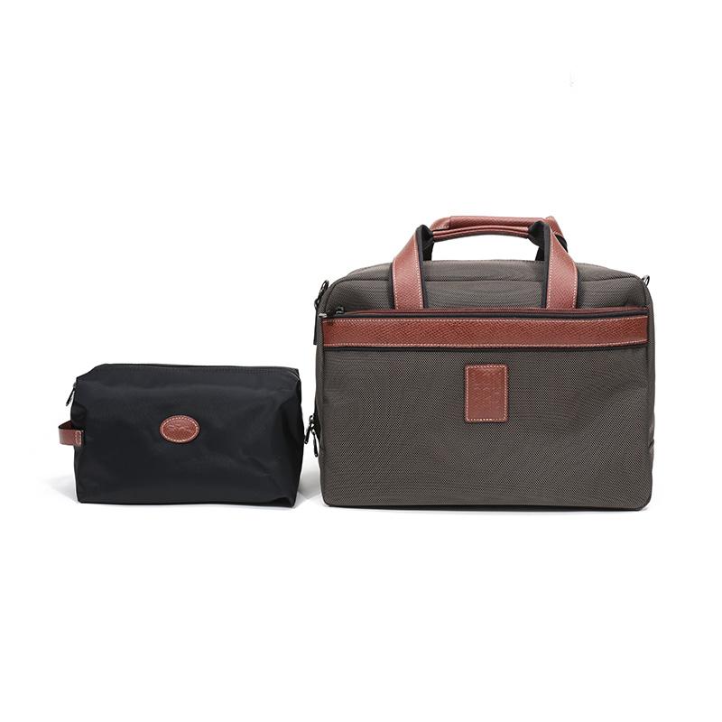 Longchamp Boxford Minimalist Fabric Laptop Briefcase Tote Shoulder Bag Men bags Military-Green Brown 1658080042