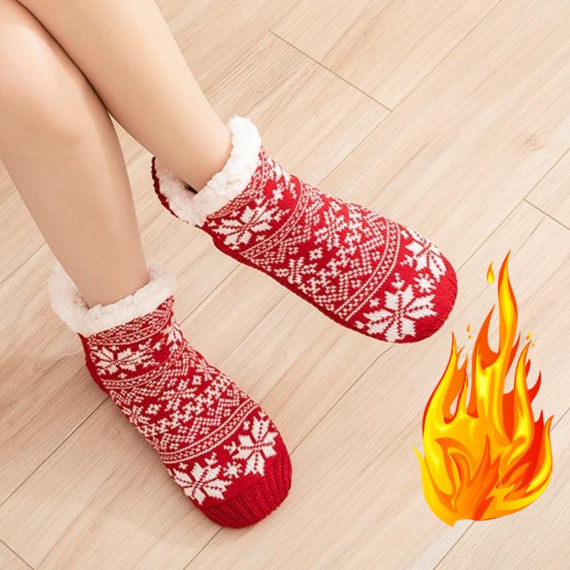 Female Winter Thickened Medium Tube Anti-slip Home Floor Snow Socks Women Comfortable Socks