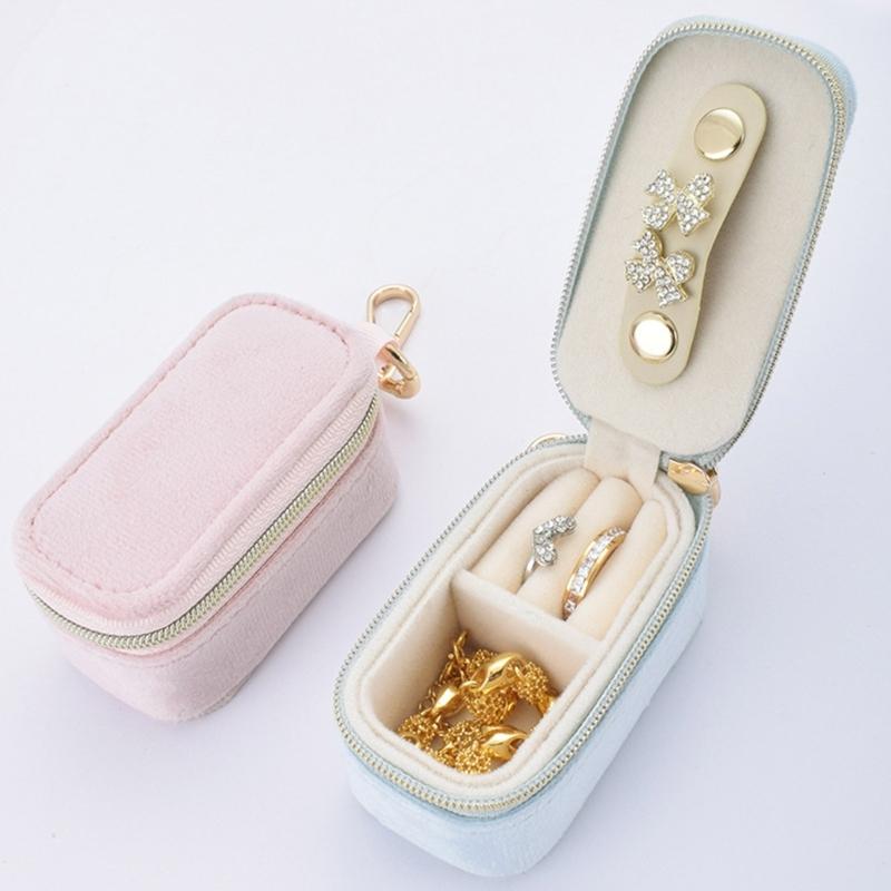Stilvoller Schmuckhalter mit Schlüsselanhänger Miniatur-Schmuck-Reisebeutel mit Schlüsselanhänger Zubehör für Ringe und Ohrringe