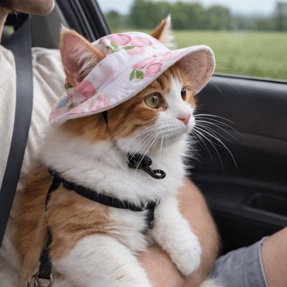 Breathable Pet Sun Hat Adjustable Cat Fisherman Hat Fashion Pet Visor Hat  Outdoor Travel