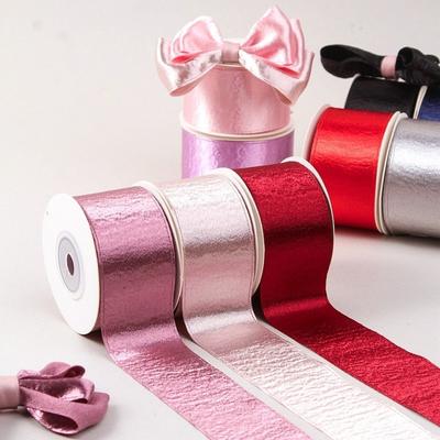 2.5cm 10 Yards Velvet Ribbon Single Sided Metallic Luster Glitter Ribbon Gloss Glitter Double Sided Chiffon Ribbon Hair Bows