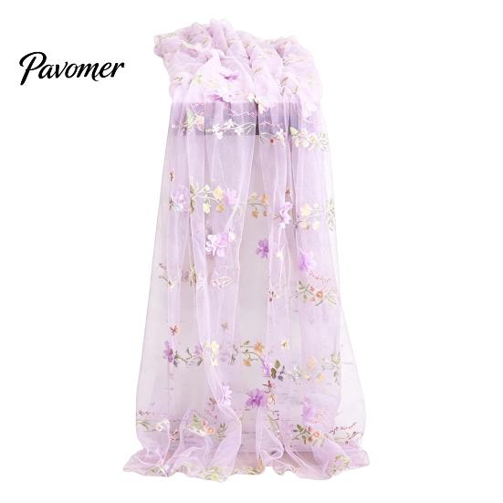 Bridal Shower Table Overlay Lace Embroidery Floral Tablecloth, 3D Flower Tulle Sheer Cover, Seasonal Wrinkle Resistant Tablecloth Colorful Cloth