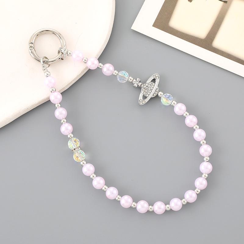 New Pearl Bow Beaded Pendant Phone Case Charm Wrist Strap Lanyard