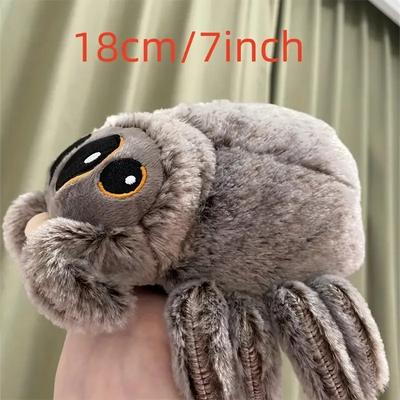 Soft Cartoon Spider Plush Toy Grey Polyester Stuffed Animal Blend Cute Fly High Quality for Christmas Thanksgiving Party Gifts
