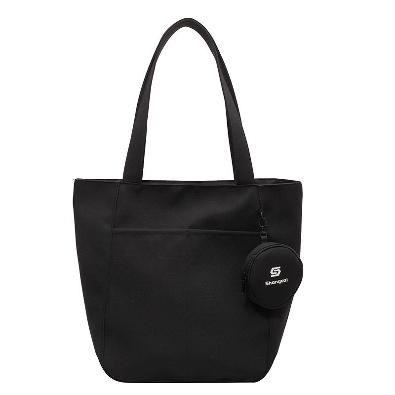 

Холщовая сумка Женская сумка-ведро большой вместимости Классная большая сумка чёрный