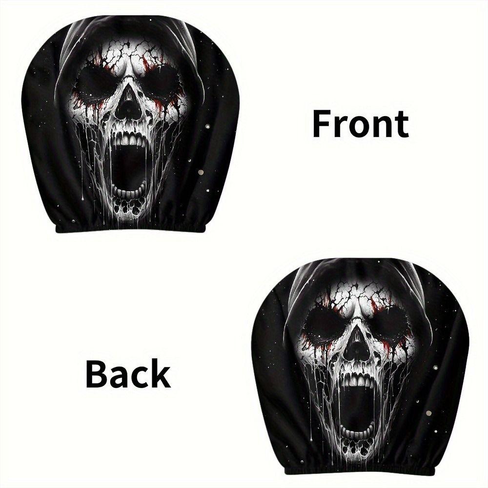 2pcs Vivid Printed Patterns Seat Headrest Protectors Auto Interior Decoration Cover Year Round Use
