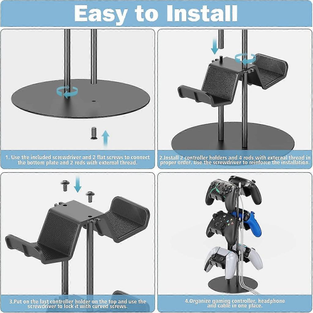 Controller Stand,3 Tier Controller Headphone Holder for Universal Headsets and Controllers Xbox PS5 PS4 Switch