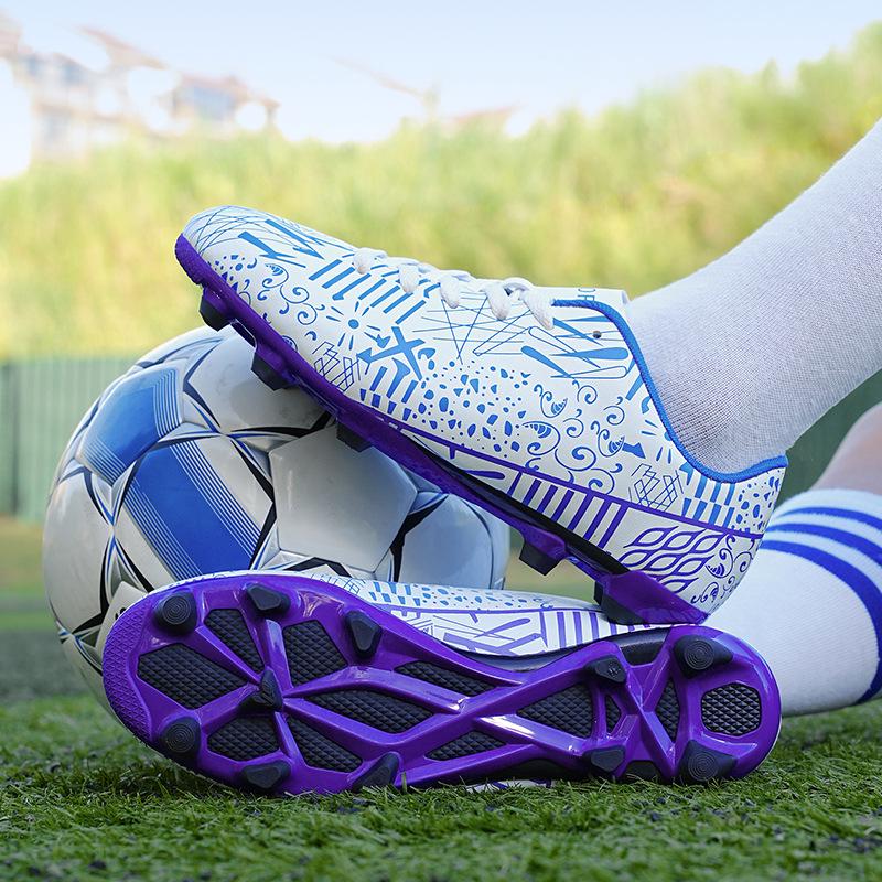 Adult & Youth Unisex Studded Football Shoes - Breathable, Durable, Artificial Turf TF Kicking Shoes for Training