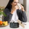Wooden Coffee Filter Paper Storage Jar Hold 50pcs Filters Paper Coffee Pods Storage Container Kitchen Coffee Bar Organizer