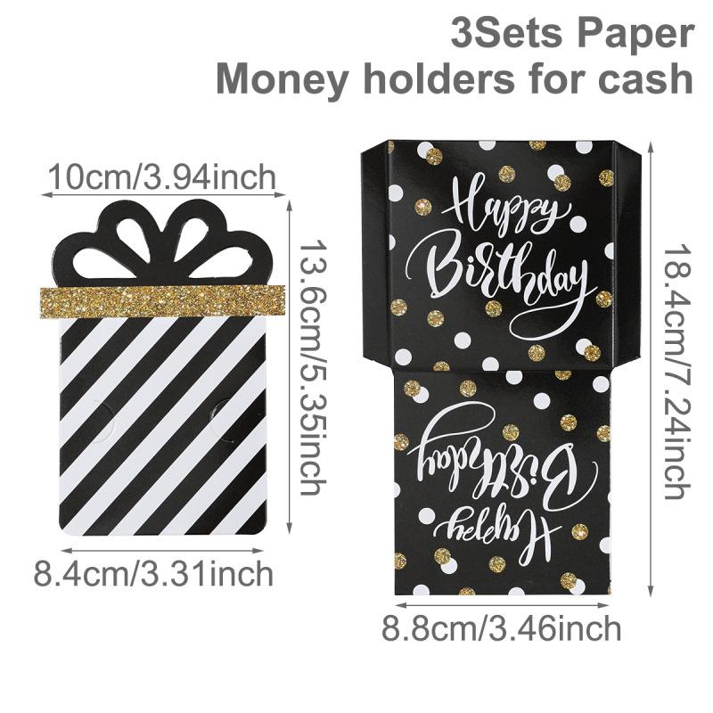 

3pcs Happy Birthday Money Holder Cards Birthday Party Money Gift Bags,Birthday Cash Gift Envelopes,Cash Box,Birthday Red Packets