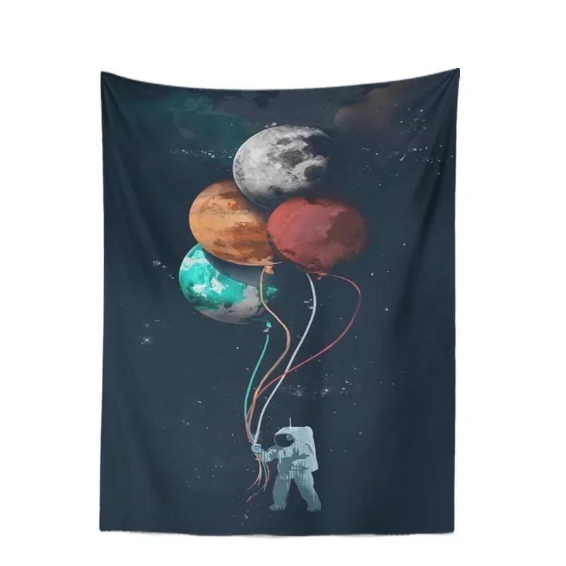 Space Skateboarding Astronaut Tapestry Unique Cosmic Design Perfect for Bedroom Decor Large Wall Hanging Artwork