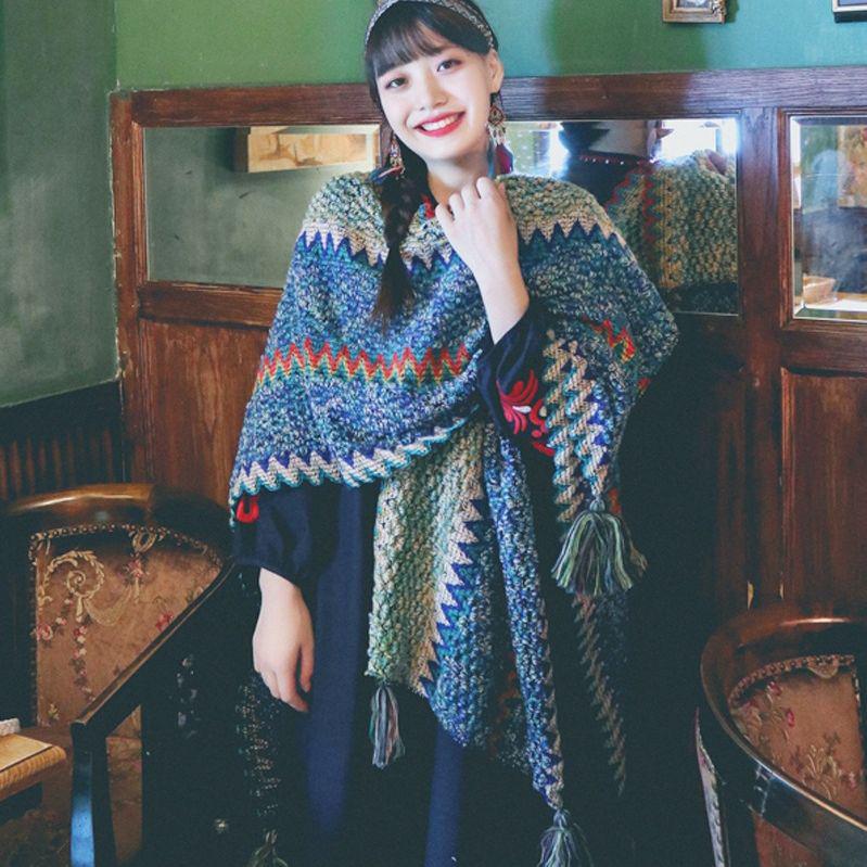 Ethnische Xinjiang Qinghai Reiseumhang & Schal: Stilvolles Fotoshooting-Tuch für die nordwestlichen Grasländer