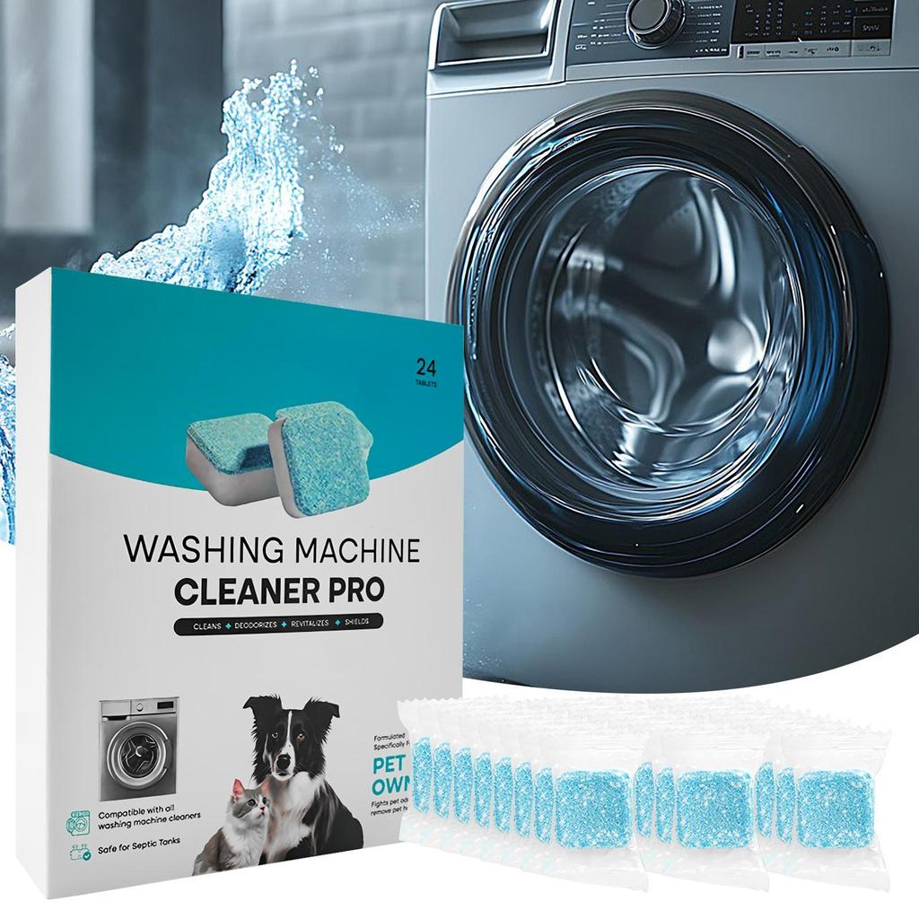 Washing Machine Cleaning Tablets Laundry Machine Cleaner Tablets 24 Pieces Deep Cleaning Stain Remover Laundry Tub Deodorizer