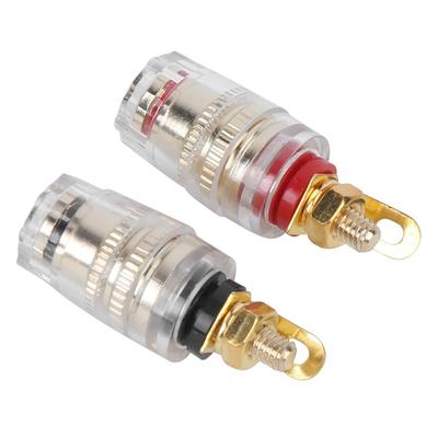10Pcs M4*33mm Speaker Terminal Binding Post Copper-gold Plated Black and Red Terminal Binding Post Amplifier Terminal