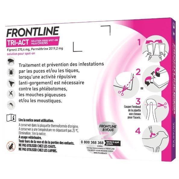 Frontline Tri-Act Dog - Flea and Tick Repellent for Dog L - 20-40kg - 3 Pipettes