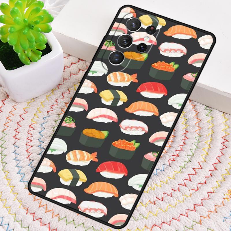 Sushi Food TPU Phone Case For Samsung Galaxy Note 10 Pro S26 S25 S24 S23 S22 Ultra Plus S21 FE S20 Shockproof Cover