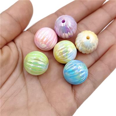 Hanmade 16mm Rainbow Pumpkin Beads Bracelet Necklace DIY UV Dazzle Making Materials Handmade Accessories 10pcs Cloud Mist