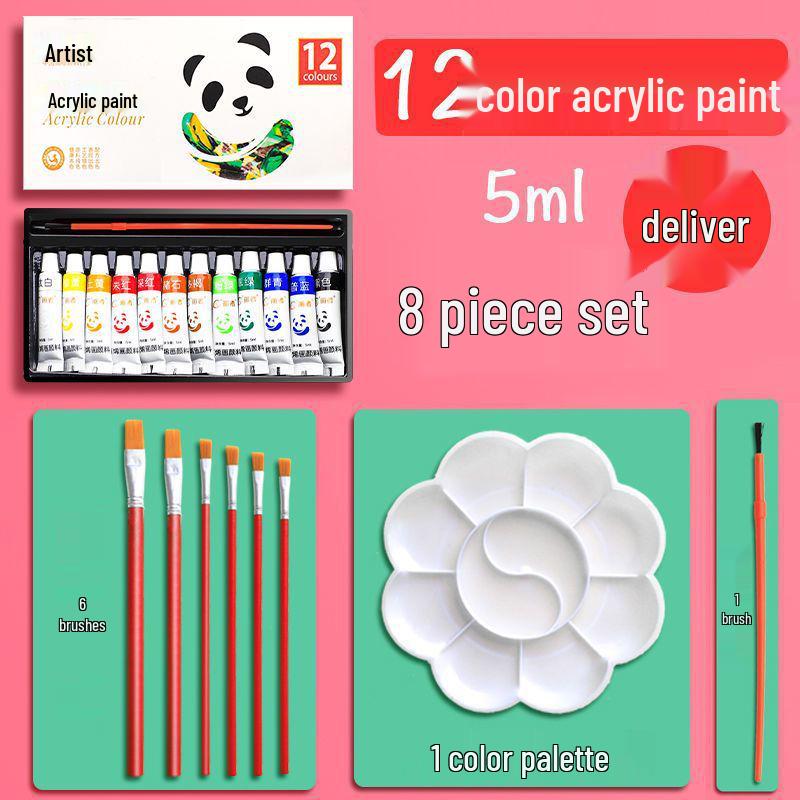 24-Color Durable Waterproof Acrylic Paint Set for Wall Art & Kids' Crafts