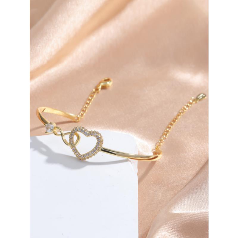 Neues Kettenarmband in Herzform mit hohlem Design, leichtem Luxus-Temperament und hochwertigem Gefühl für Frauen
