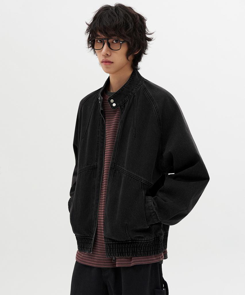 Kiimuir Harrington Denim Blouson Jacket_Black