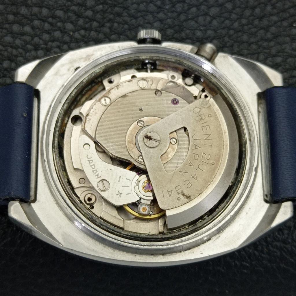 JAPAN VINTAGE ORIENT AUTOMATIC 46941 MENS BLUE COLOR DIAL WATCH A701853-5 R207-a701853
