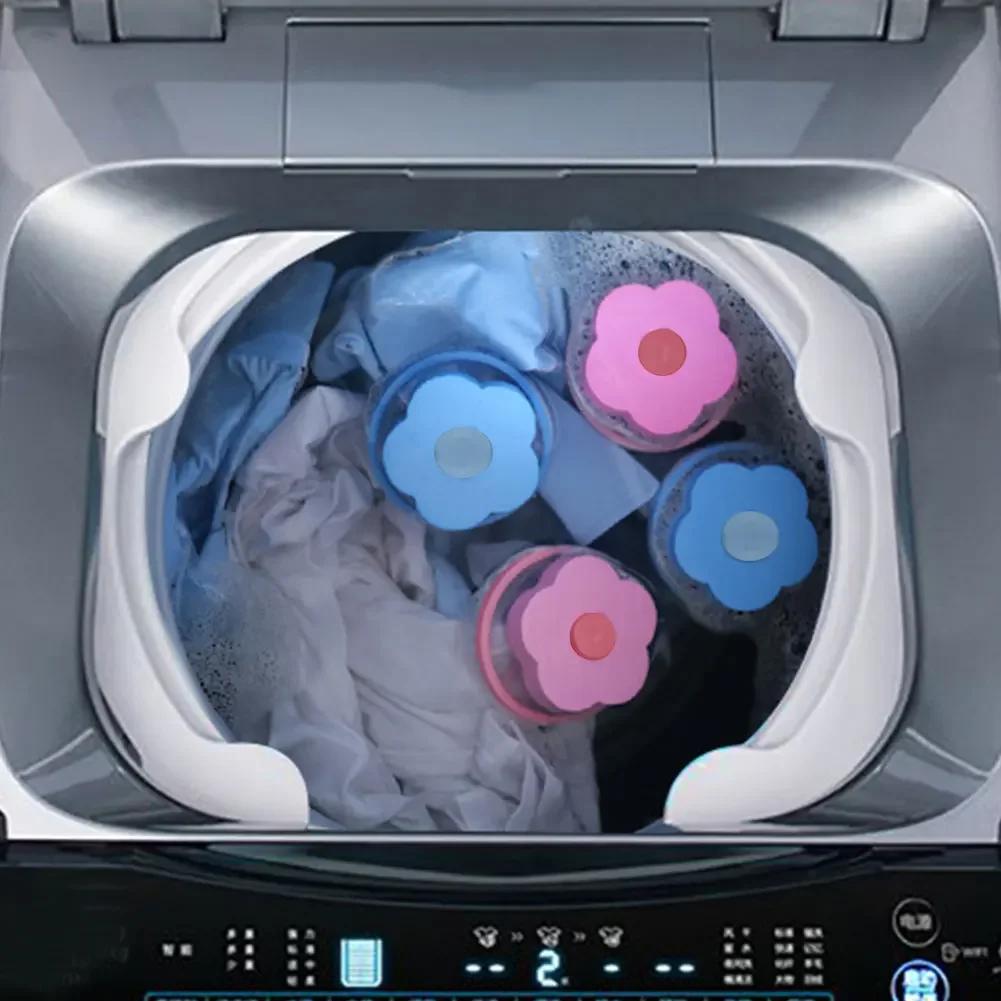 Dog Cat Fur Hair Collector Washing Machine Pet Fur Catcher Reusable Flower Shaped Floating Lint Filter Mesh Bag Filter Net
