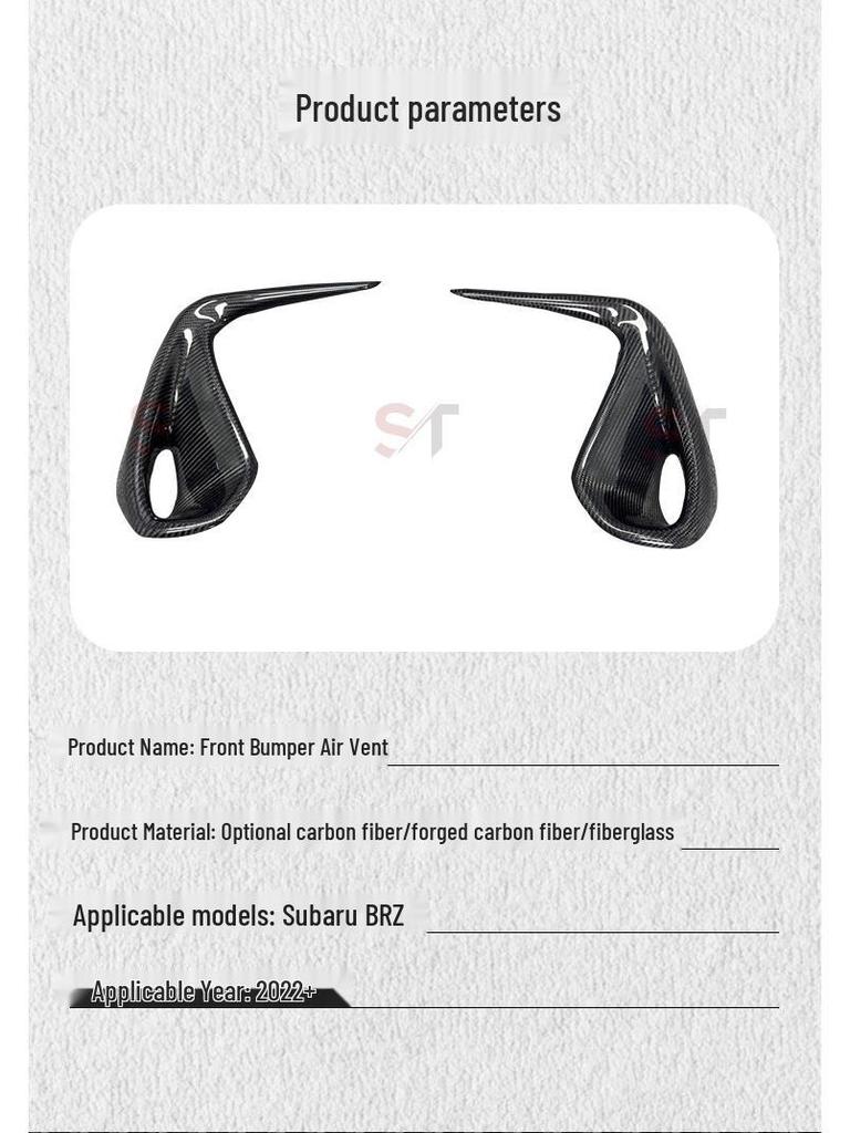 2022+ Subaru BRZ Carbon Fiber Front Bumper Side Air Vent Kit