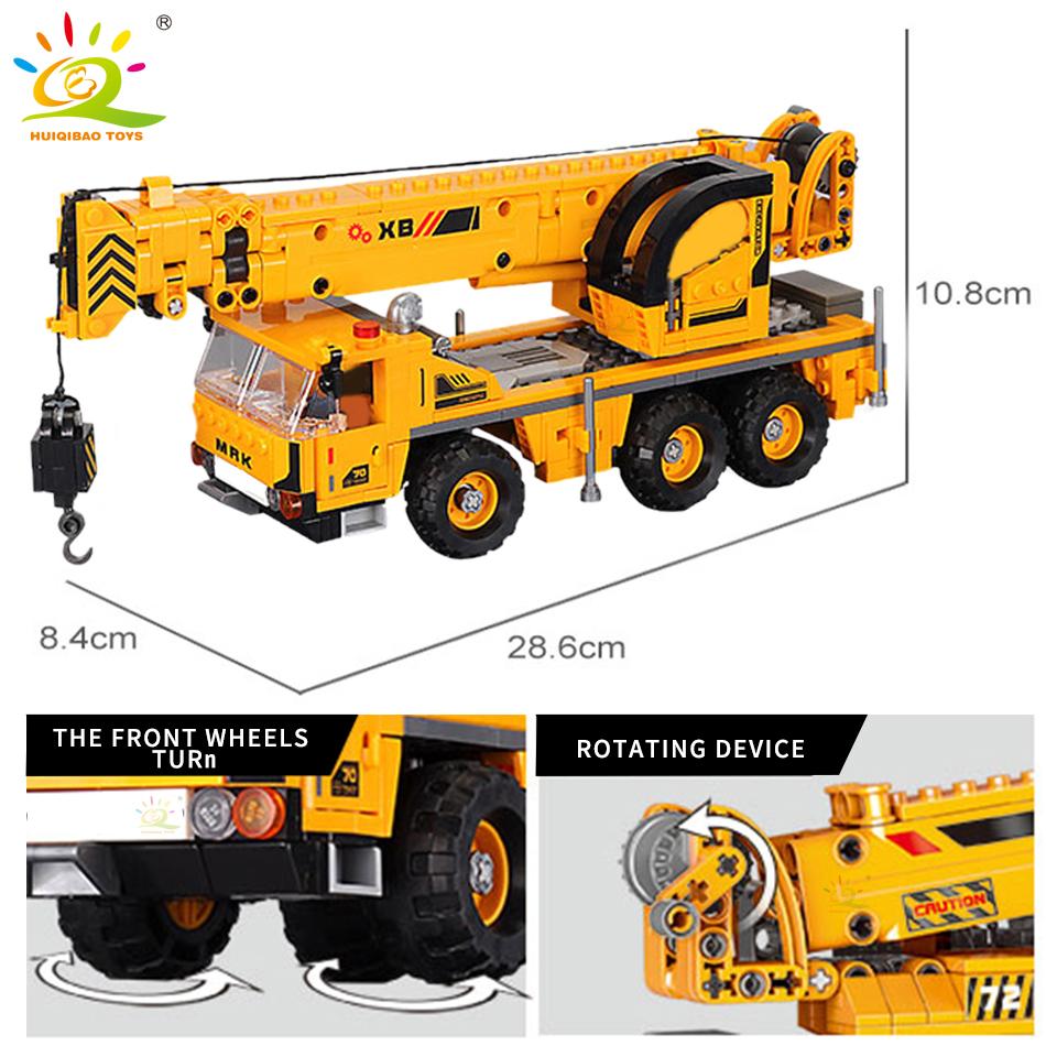 Engineering Truck Building Blocks Vehicle Excavator Bulldozer Crane Car Bricks City Construction Toys For Children Boys