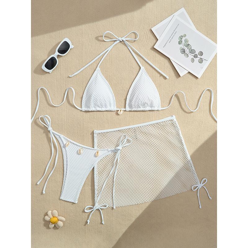 Nové Sexy Síťované Bikiny Dámské Plavky Ženy Třídílné Plavky Plážové Plavecké Oblečení Plavky Brazilská Bikini Sada