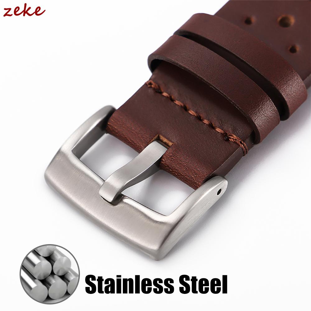 Breathable Cowhide Watch Strap for Omega for Seiko Watch Band 20mm 22mm Oil Wax Leather Wristband Men Women Bracelet Accessories