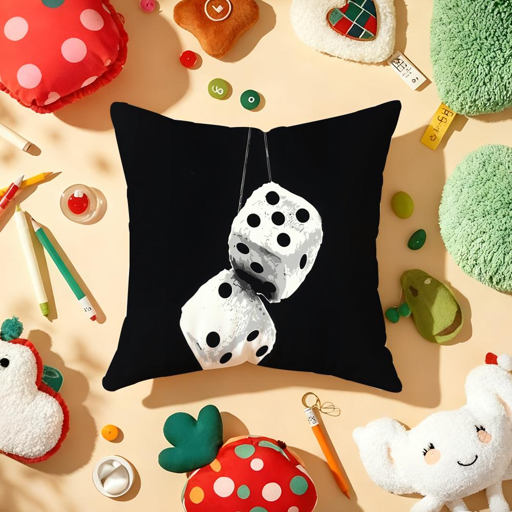 Black White Ball Cushion Cover Soft Short Plush DoubleSided Printing Home Decor Machine Washable Pillow Case Gift