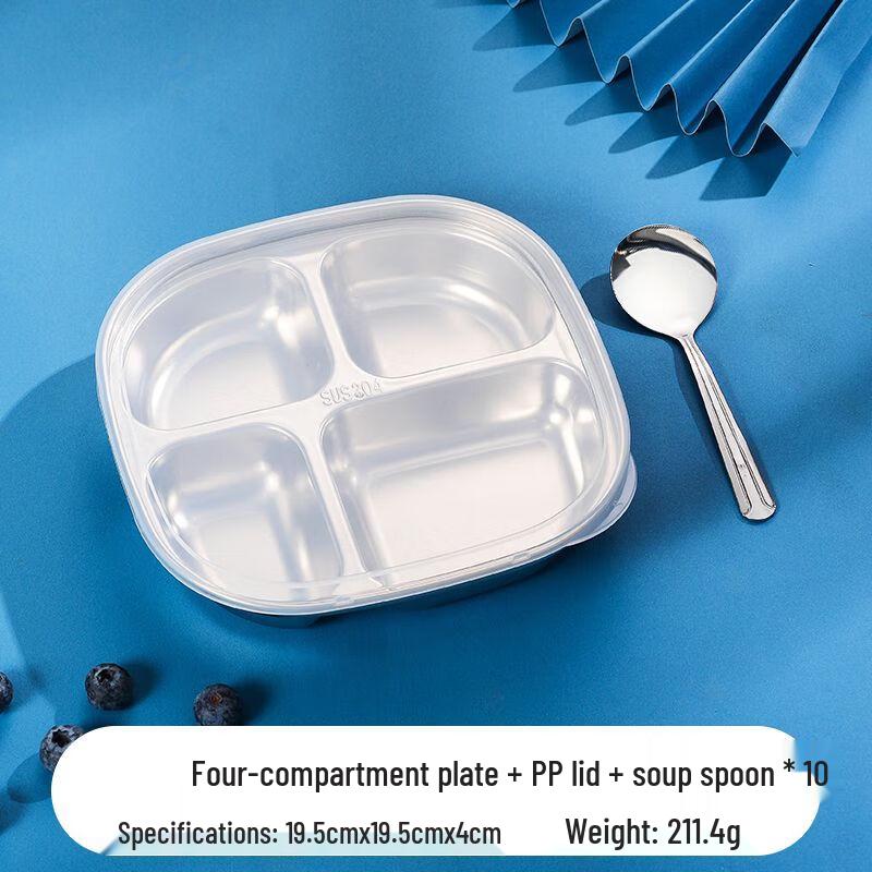 Kids' Stainless Steel Divided Dinner Plate Set