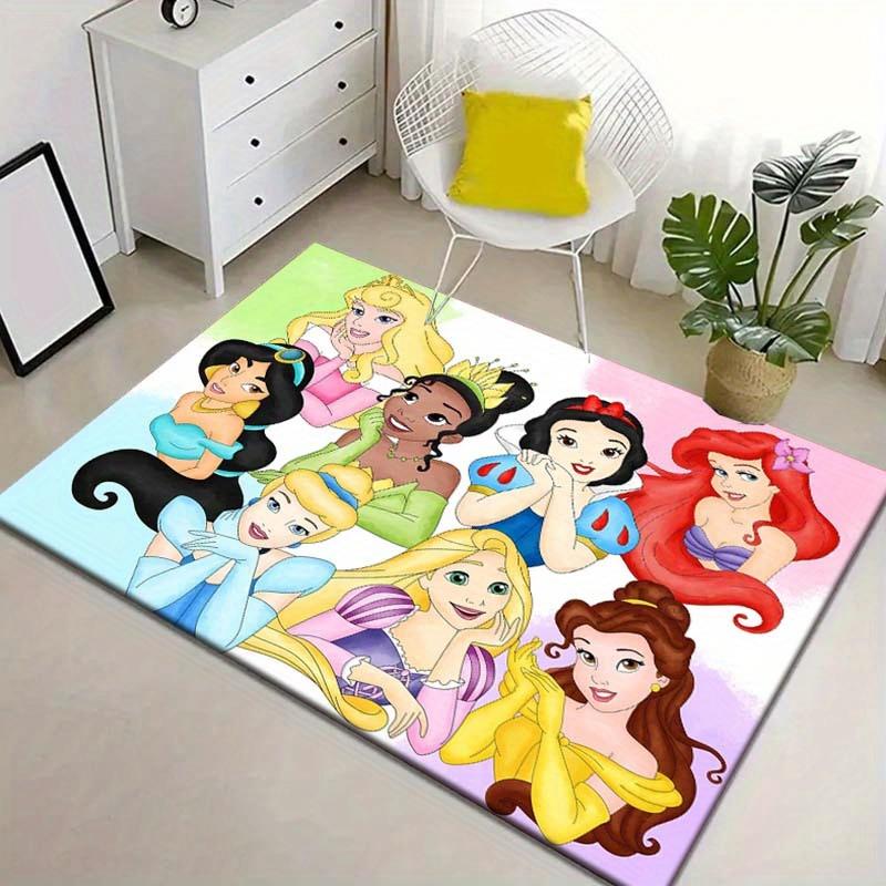1pc Princess Pattern Area Rug Soft Flannel Floor Mat for Living Room, Bedroom, Sofa Coffee Table Floor Mat