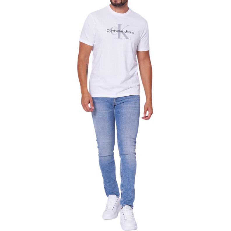 Calvin Klein Round Neck Letter Straight Cut Short Sleeve T-Shirt Unisex T-Shirts White 00040EM286-YAA