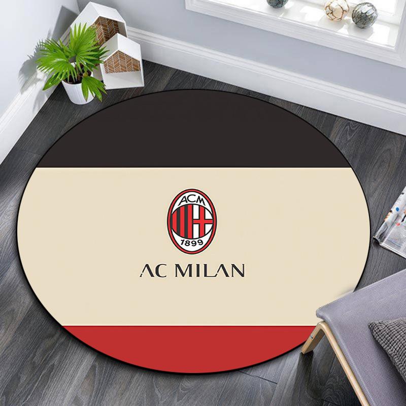 Associazione Calcio Milan2 Round Area Rug,Carpet Rug for Living Room Bedroom Sofa Playroom Decor,Non-slip Floor Mat