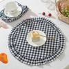 Round Blue Yellow Gingham Placemats Red Grid Checkered Placemats With Ruffle Picnic Party Supplies Buffalo Plaid Table Mat