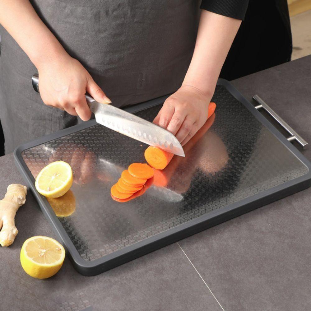 Scratch Resistant Stainless Steel Cutting Board Double Sided Use Kitchen Chopping Block  Fruits