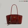 Red Festive Bride Wedding Bag Women's New Trendy Tote Bag Large Capacity Wedding Bag Commuter Shoulder Armpit Bag