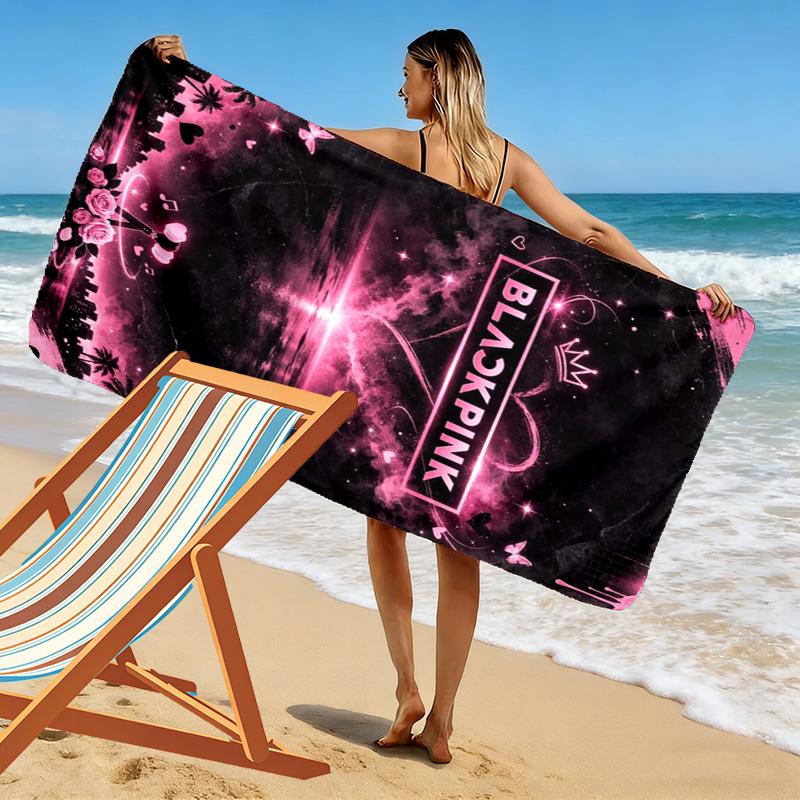 BLACKPINK Print Beach Towel, Large Soft Quick Dry Towel for Beach Camping Swimming