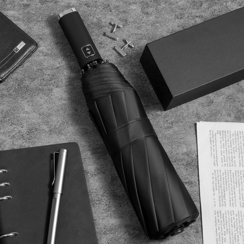 Windproof Travel Compact Umbrella-Automatic Umbrellas for Rain-Compact Folding Umbrella, Travel Umbrella Compact, Small Portable Windproof Umbrellas
