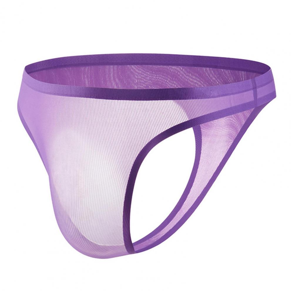 Men Thong Low-rise Solid Color Slim Fit Panties 3D U-Convex Breathable Smooth Lines Comfortable Waistband Briefs