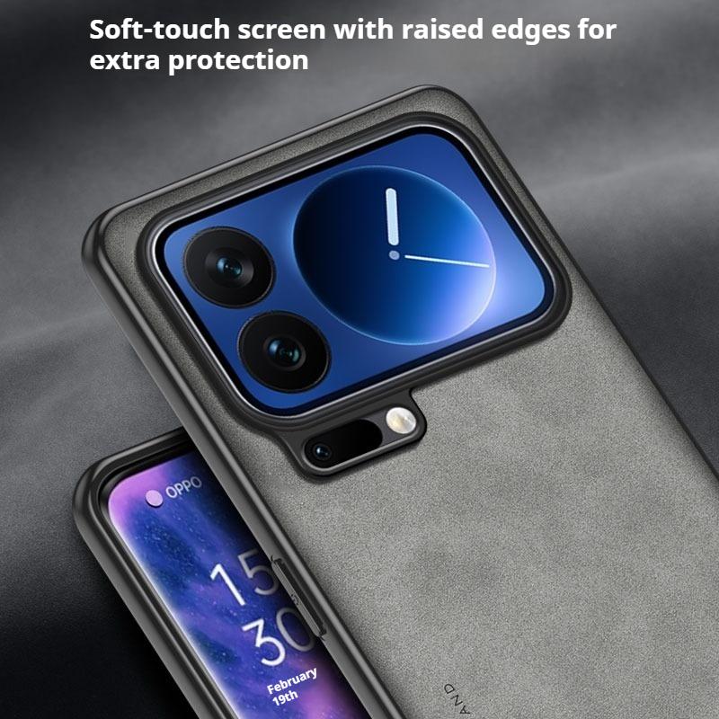 Frosted PU-Leather Funda for Xiaomi 17 Pro Max 17Pro Case Matte Anti-Shock Hard Plastic Skin Shockproof Back Cover