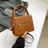 Bag Stone Pattern Women'S Bag Fashion Handbag Textured Pu Shoulder Bag Niche Versatile Messenger Bag