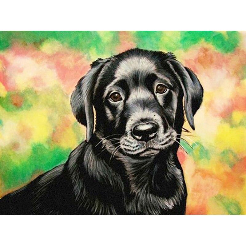 New 5D DIY Diamond Painting Dog Flower Diamond Embroidery Animal Cross Stitch Full Round Drill Home Decor Manual Art Gift
