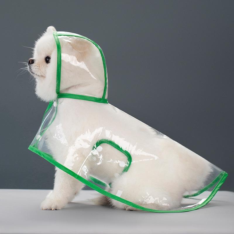 New Raincoat Pet Transparent Outgoing Raincoat Thickened Windproof and Waterproof Large, Medium, and Small Dog Clothes Plastic F
